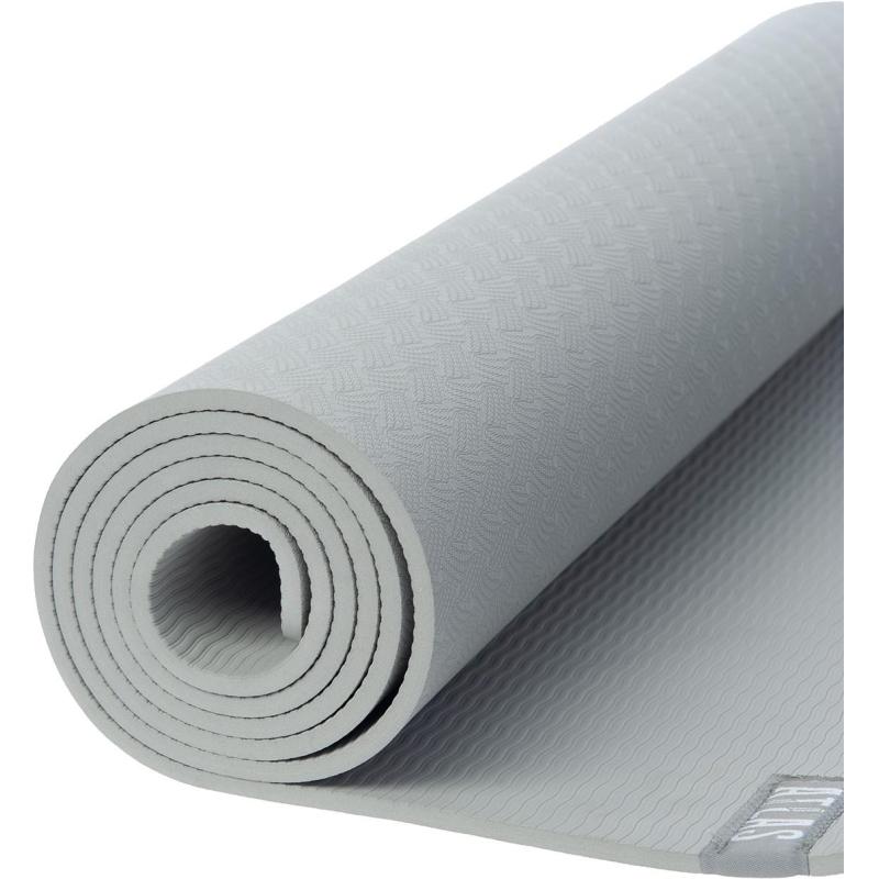 Коврик для йоги и фитнеса ATLAS, TPE, 183х61х0,6 см, СЕРЫЙ