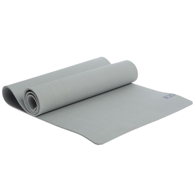Коврик для йоги и фитнеса ATLAS, TPE, 183х61х0,6 см, СЕРЫЙ