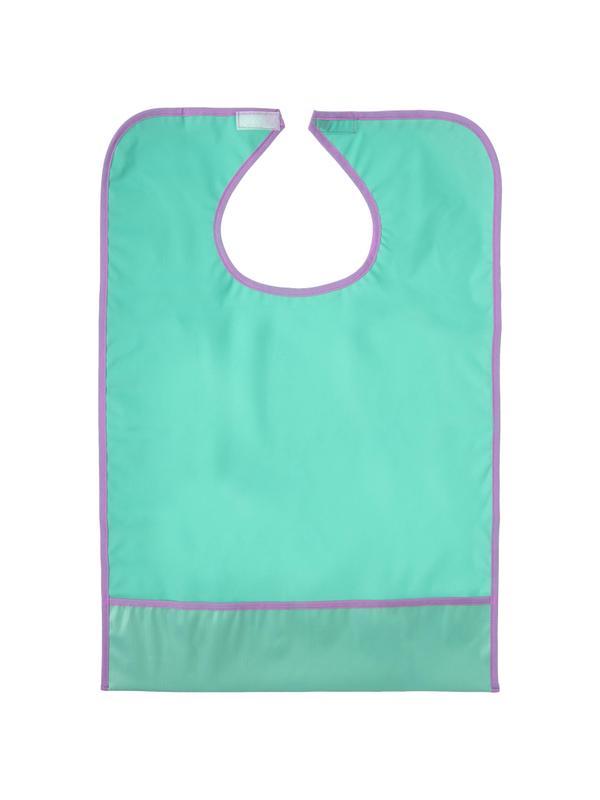 Нагрудник многоразовый, с карманом, ПВХ, зеленый, Beside 2шт/уп