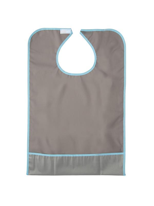 Нагрудник многоразовый, с карманом, ПВХ, серый, Beside 2шт/уп