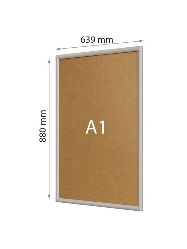 Рамка А1 Attache пласт.клик-профиль, углы прямоугольные, цвет серый
