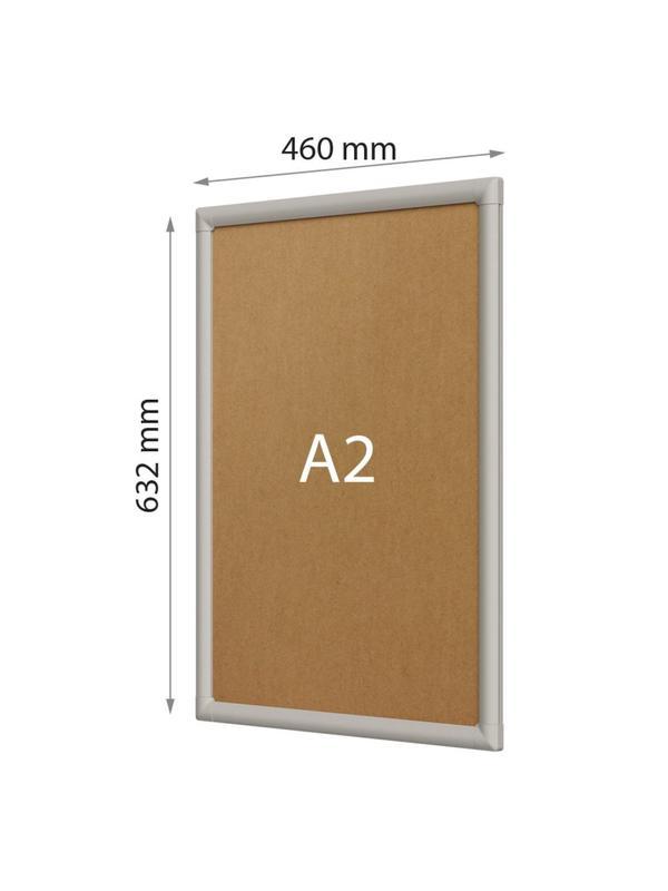 Рамка А2 Attache пласт.клик-профиль, углы прямоугольные, цвет серый