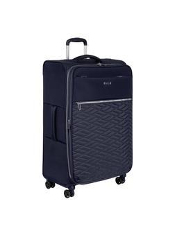 Чемодан Р2007 (3-ой) Navi синий (28) тканевый облегченный большой