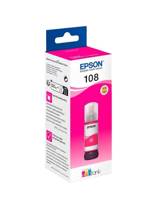 Чернила Epson 108 EcoTank Ink C13T09C34A для EpsonL8050/L18050,Magenta 70ml