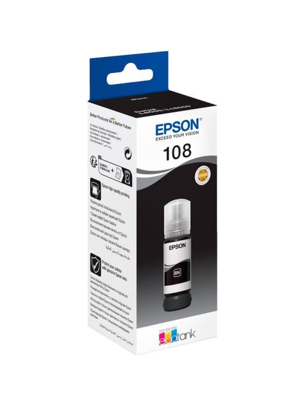 Чернила Epson 108 EcoTank Ink C13T09C14A для Epson L8050/L18050, Black 70ml