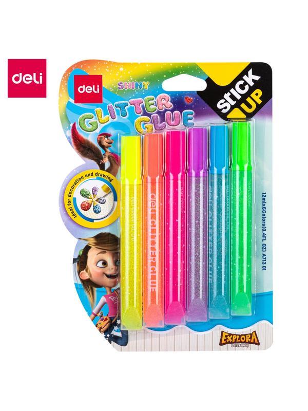 Глиттер гель Deli EA71301 12мл блистер с блестками (упак.:6шт) Explora