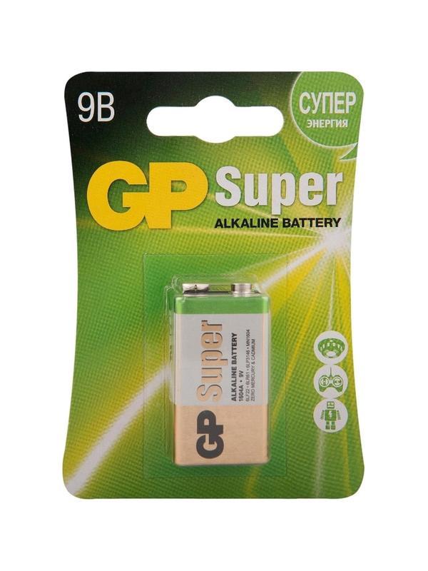 Батарейка GP Super 6LR61/Крона 9V/1604A алкалин 1шт/бл (GP1604A-5CR1)