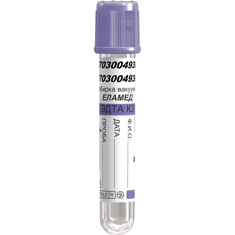 Вакуумные пробирки с ЭДТА-К3 2 мл, K3E 1375 ЕЛАМЕД 100шт/уп 1147