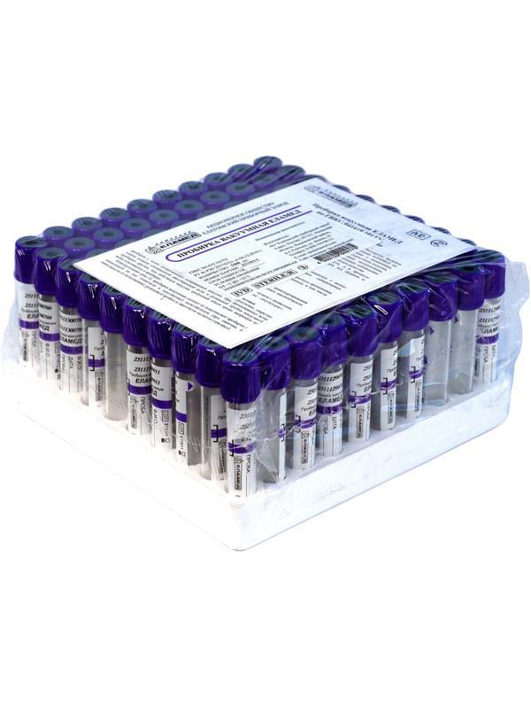 Вакуумные пробирки с ЭДТА-К3 2 мл, K3E 1375 ЕЛАМЕД 100шт/уп 1147