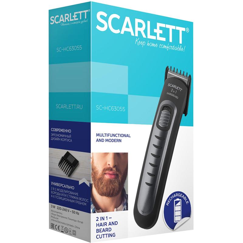 Машинка для стрижки SCARLETT SC-HC63055, 3Вт, 2-8мм, черный