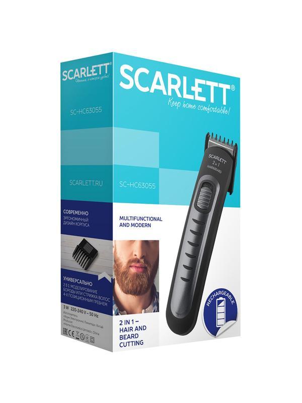 Машинка для стрижки SCARLETT SC-HC63055, 3Вт, 2-8мм, черный