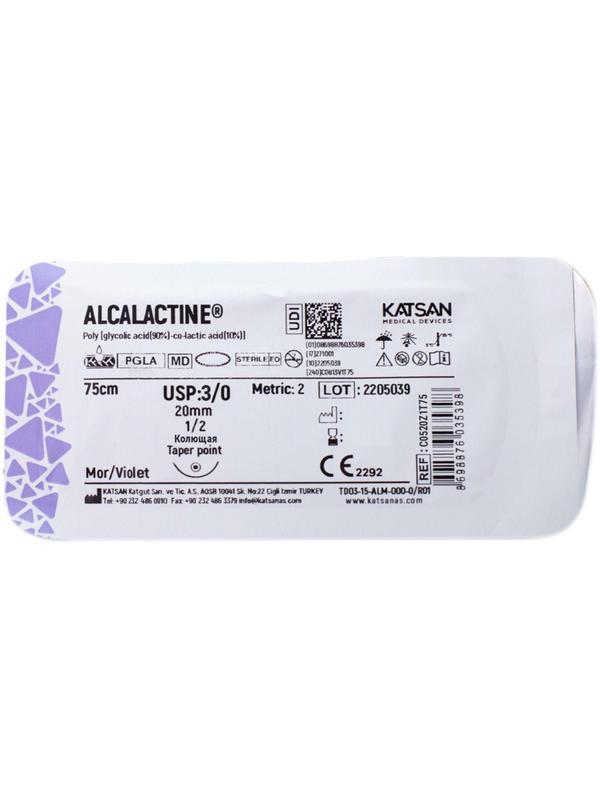 Шовный материал ALCALACTINE 3/0  20  1/2 TAPER POINT кол. 75 уп/12 шт