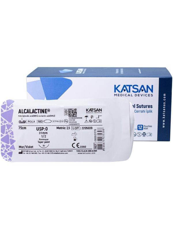 Шовный материал ALCALACTINE 0 31 1/2 TAPER POINT кол. 75 уп/12 шт