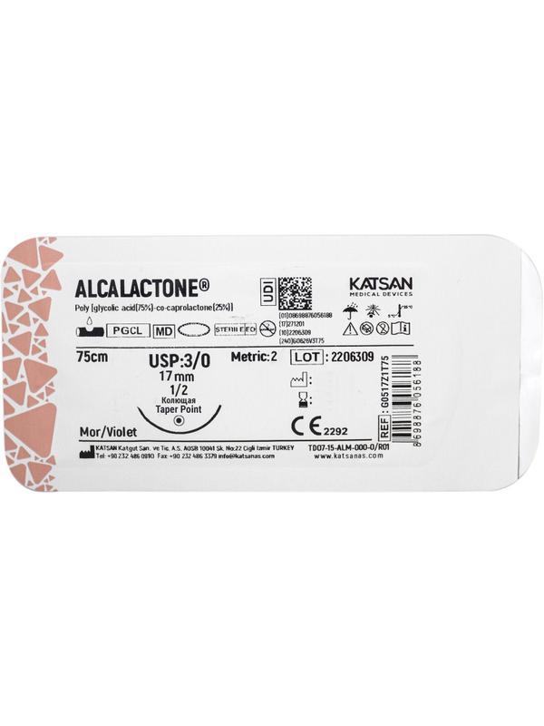Шовный материал ALCALACTONE 3/0 17 1/2 TAPER POINT кол. 75 см уп/12 шт
