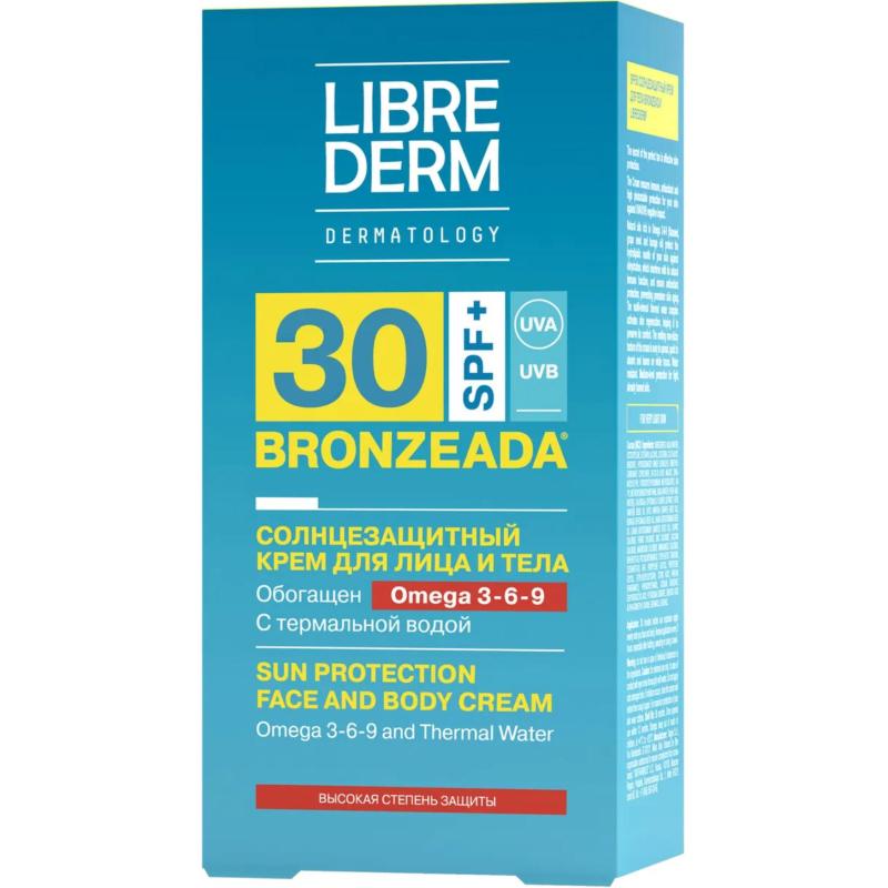 Крем для лица солнцезащитный LIBREDERM BRONZEADA Омега/терм вод SPF30,150мл