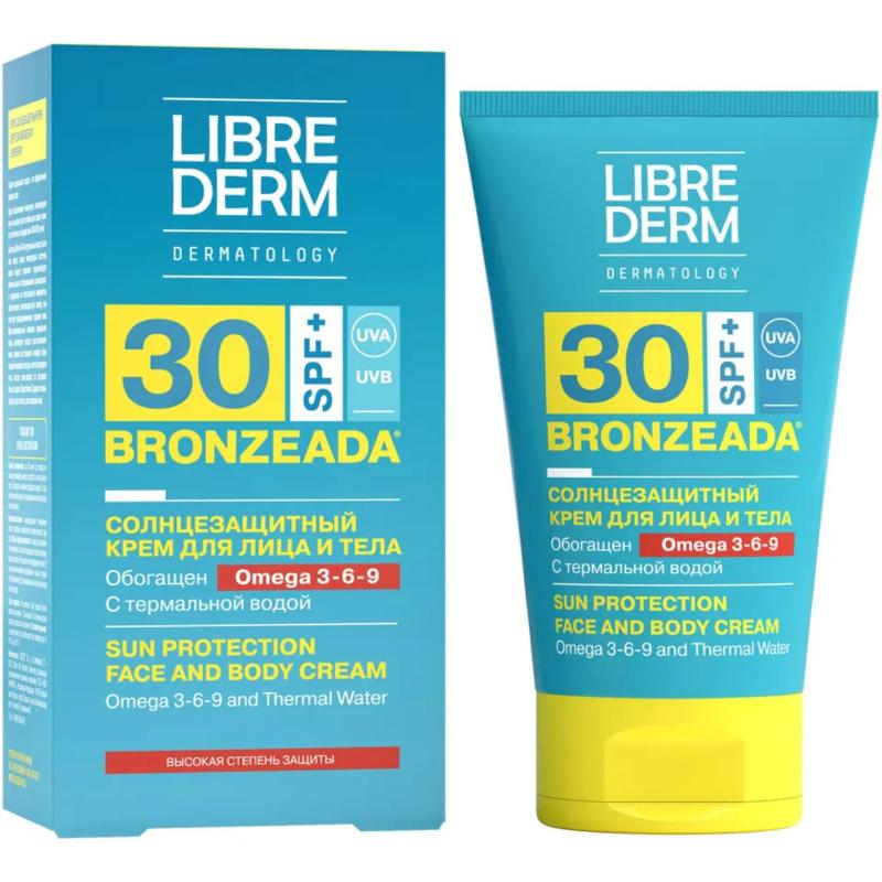 Крем для лица солнцезащитный LIBREDERM BRONZEADA Омега/терм вод SPF30,150мл