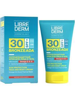 Крем для лица солнцезащитный LIBREDERM BRONZEADA Омега/терм вод SPF30,150мл