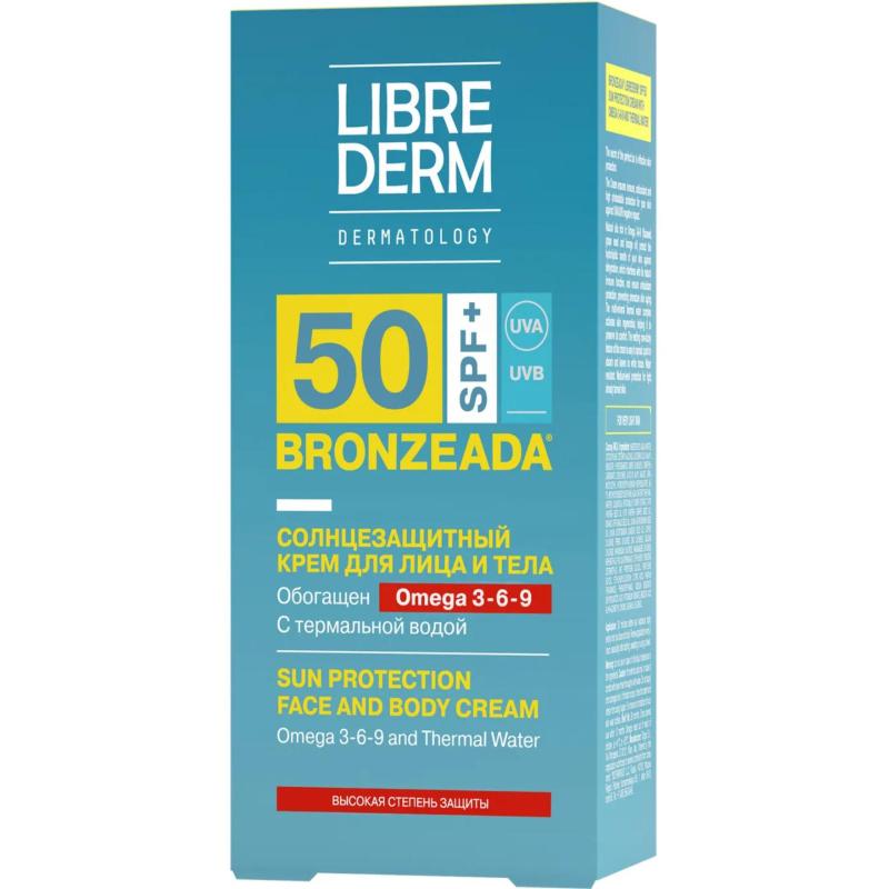 Крем для лица солнцезащитный LIBREDERM BRONZEADA Омега/терм вод SPF50,150мл