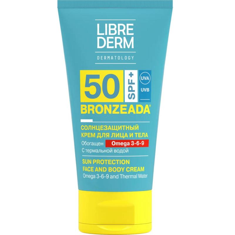 Крем для лица солнцезащитный LIBREDERM BRONZEADA Омега/терм вод SPF50,150мл