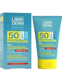 Крем для лица солнцезащитный LIBREDERM BRONZEADA Омега/терм вод SPF50,150мл