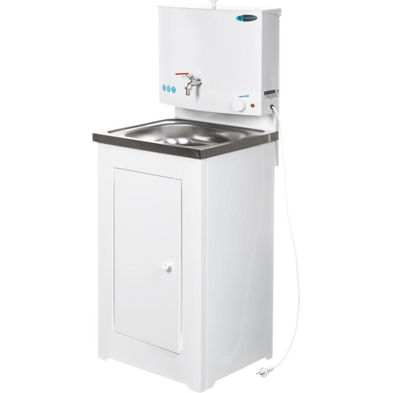 Умывальник дачный TOPFORT ELEGANT с подогревом 17л, нерж. мойка, белый