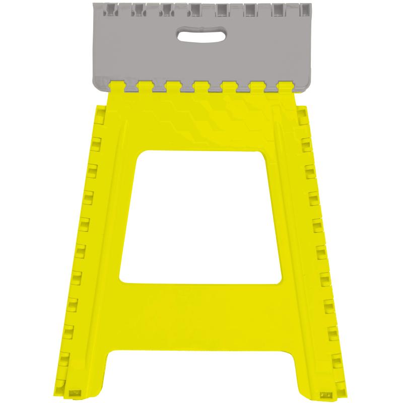 Стремянка -табурет пластик большая складная Color-X серо-желтая