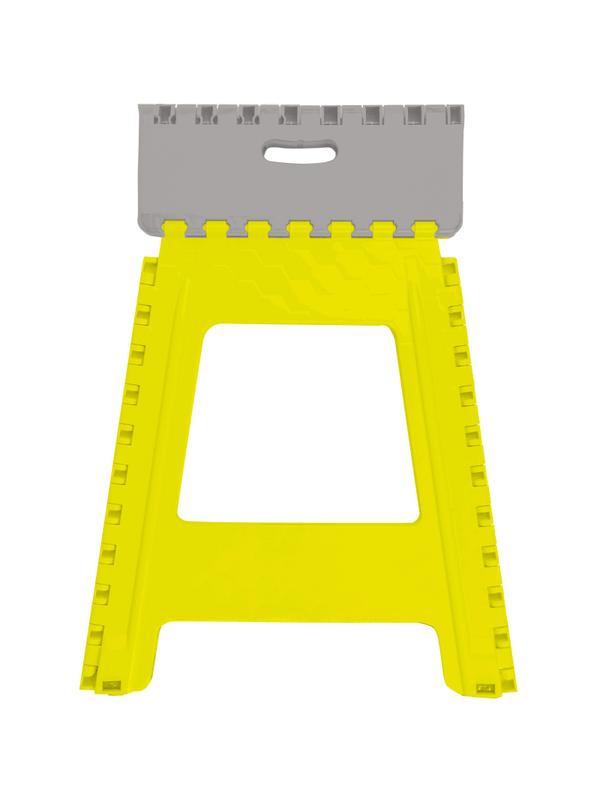 Стремянка -табурет пластик большая складная Color-X серо-желтая