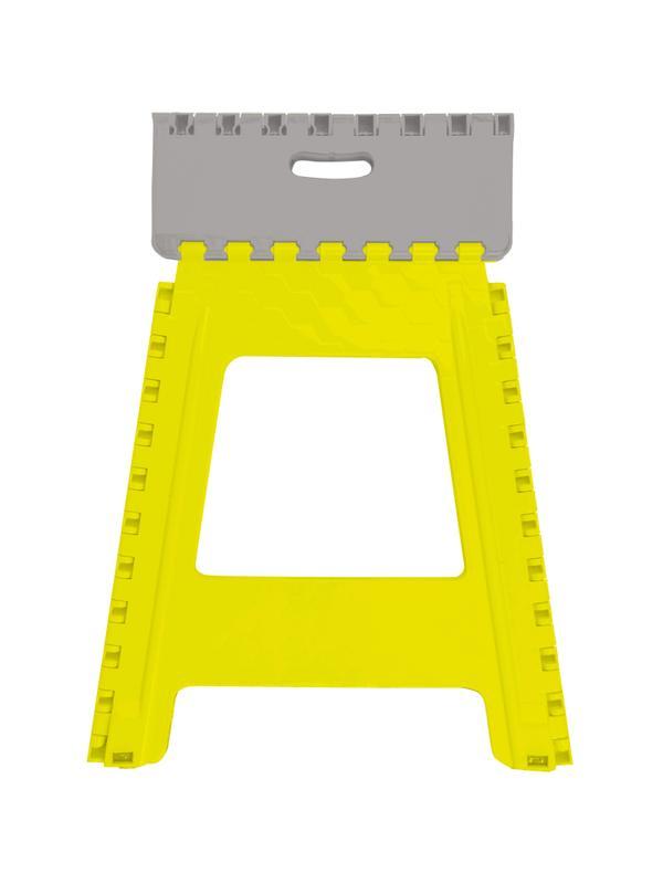Стремянка -табурет пластик большая складная Color-X серо-желтая