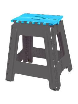 Стремянка -табурет пластик большая складная Color-X серо-голубая