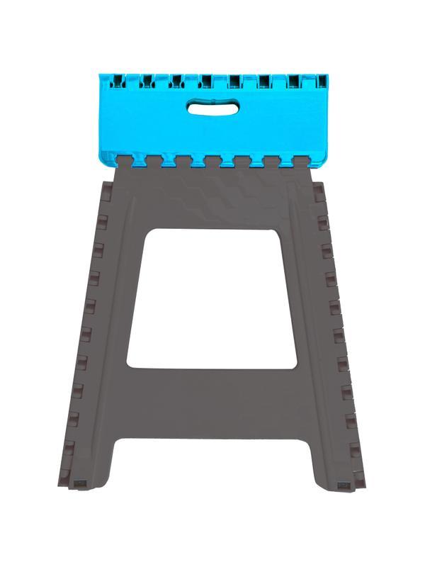 Стремянка -табурет пластик большая складная Color-X серо-голубая