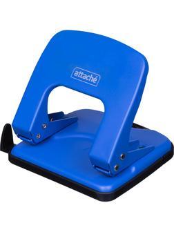 Дырокол Attache Economy до 25 листов, с линейкой, металл., синий