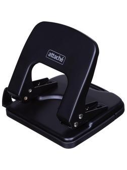 Дырокол Attache Economy до 25 листов, с линейкой, металл., черный