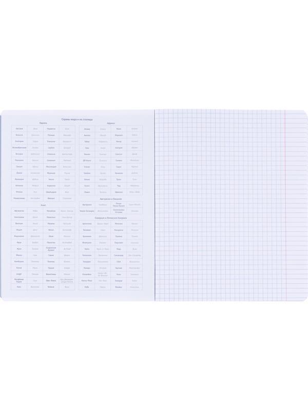 Тетрадь предметная BS, А5, 48л., клетка, скрепка. Oblivion, география N4519