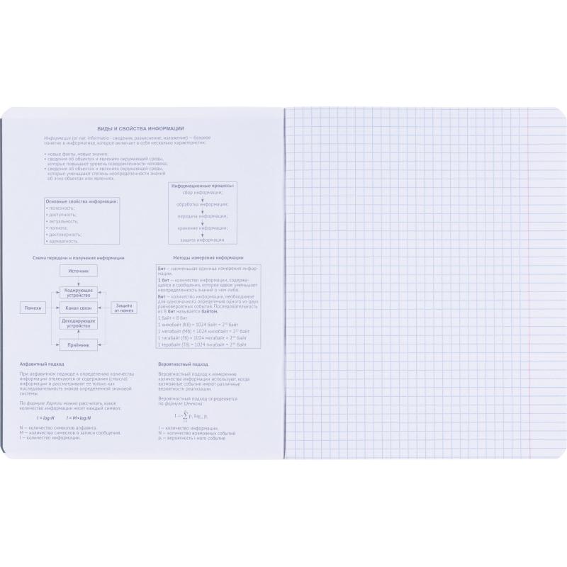 Тетрадь предметная BS, А5, 48л., клетка, скрепка. Oblivion, информат. N4523