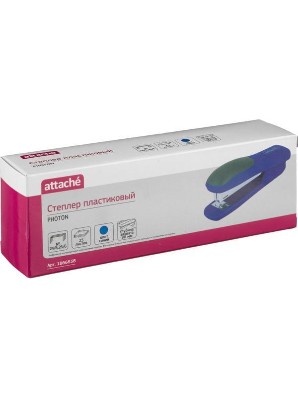 Степлер Attache Photon (№24/6-26/6) до 25 листов, пластик, синий