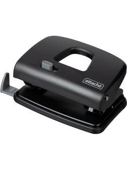 Дырокол Attache Perform до 25 листов, блокиратор,линейка,пластик, черный