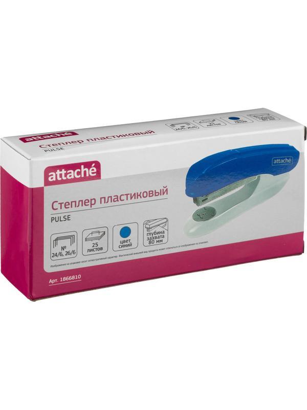 Степлер Attache Pulse(№24/6-26/6) до 25 листов, пластик, синий
