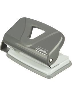 Дырокол Attache Smart до 15 листов, линейка, пластик, серый