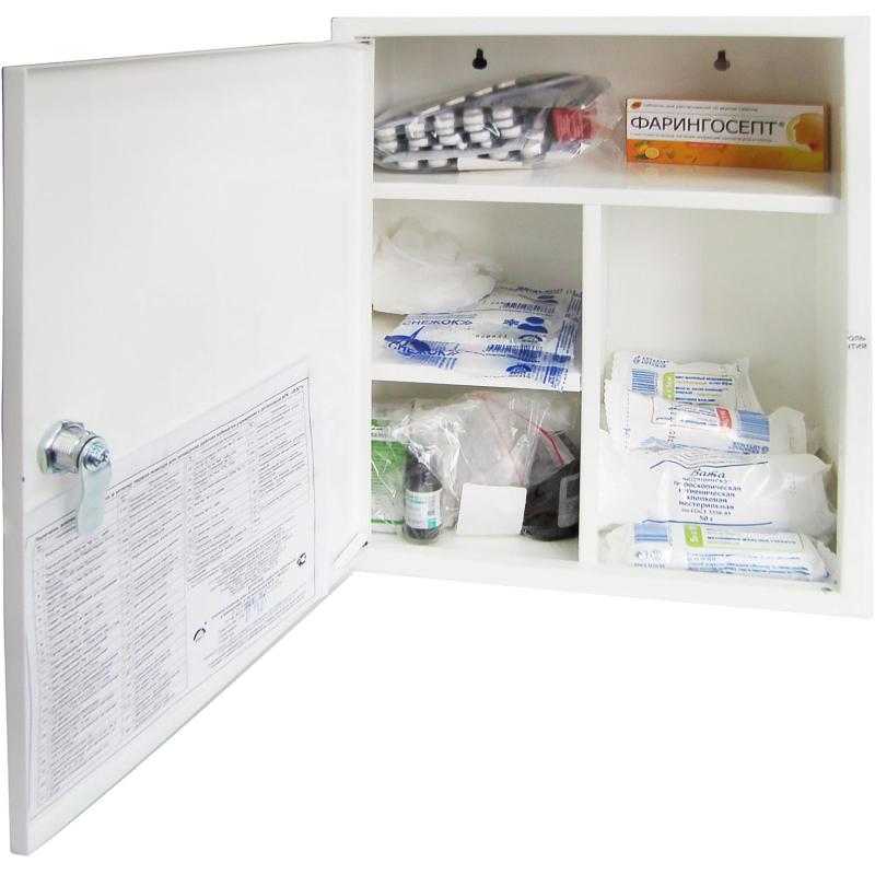 Аптечка пер. пом. д/раб. каб., орг-ций АРК, металл. шкаф 380х160х300 №5.3