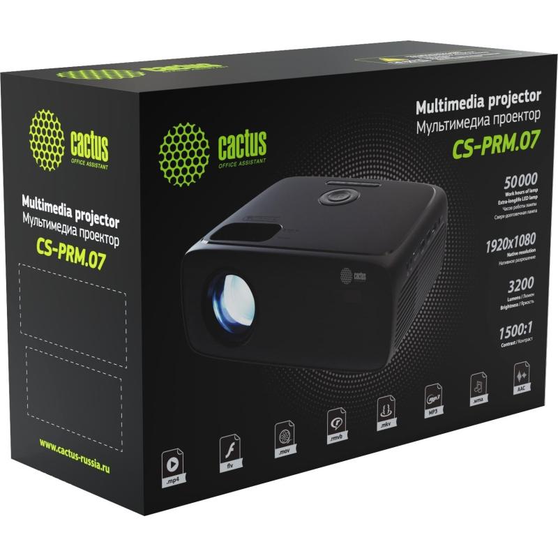 Проектор Cactus CS-PRM.07WT.Full HD LCD 3200Lm ANSI 1500:1 3xHDMI 1