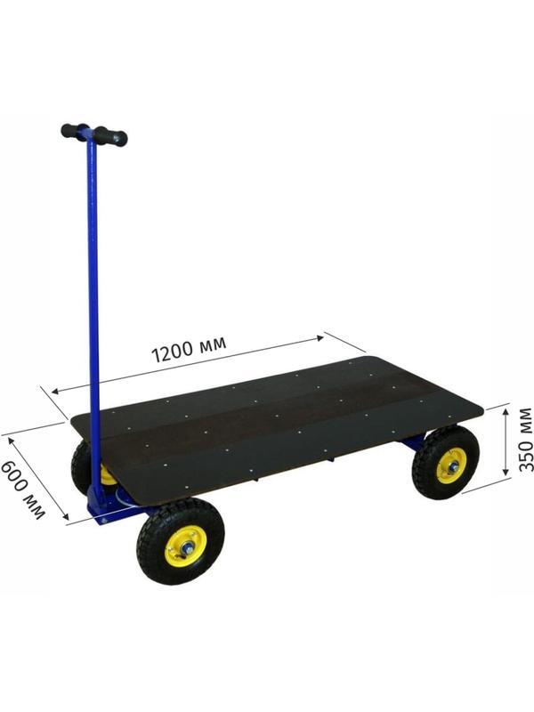 Тележка плат с поворот осью ТПО О колеса пневмо D250мм RUSKLAD