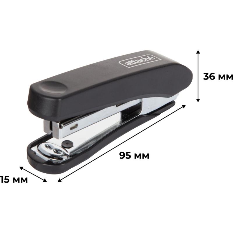 Степлер Attache Alpha (№10) до 15 листов, пластик, черный