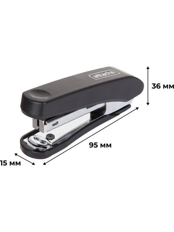 Степлер Attache Alpha (№10) до 15 листов, пластик, черный