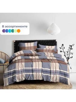 Постельное белье 1,5сп полисатин 80г/м2 (нав.60х60 1 шт.), ассорти