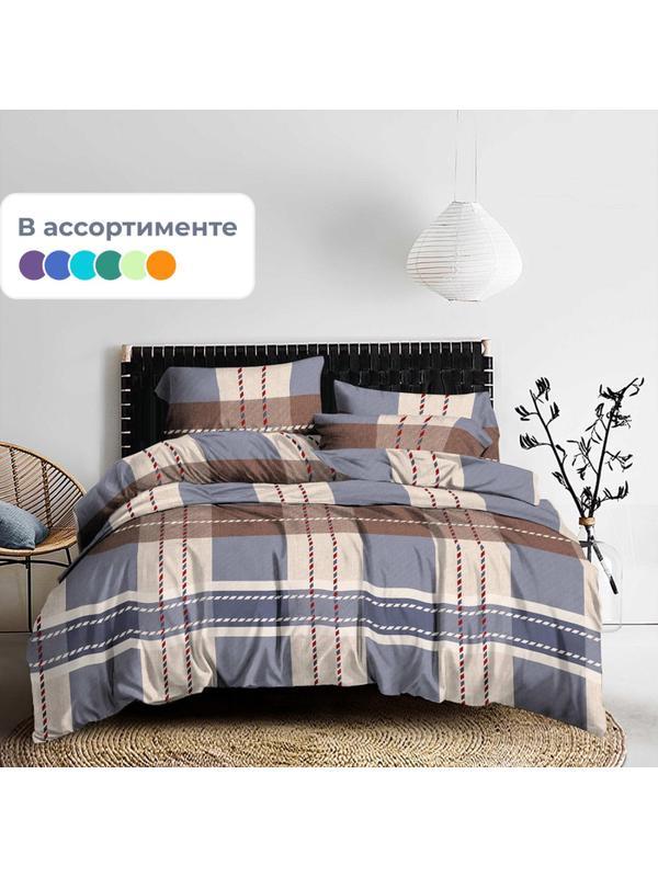 Постельное белье 1,5сп полисатин 80г/м2 (нав.60х60 1 шт.), ассорти