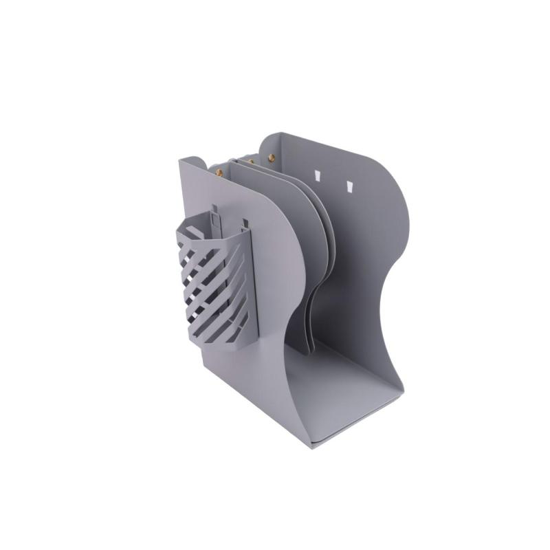 Подставка для книг и учебников раздвижная, со стаканом, серая