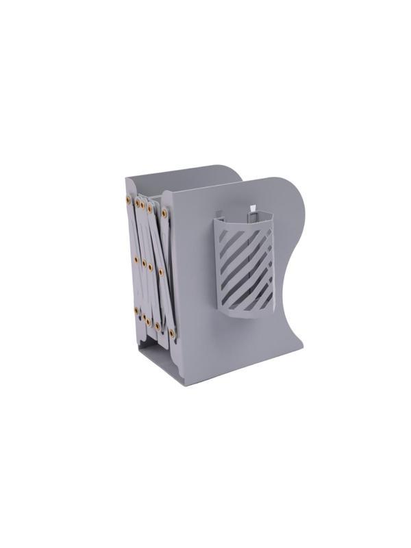 Подставка для книг и учебников раздвижная, со стаканом, серая