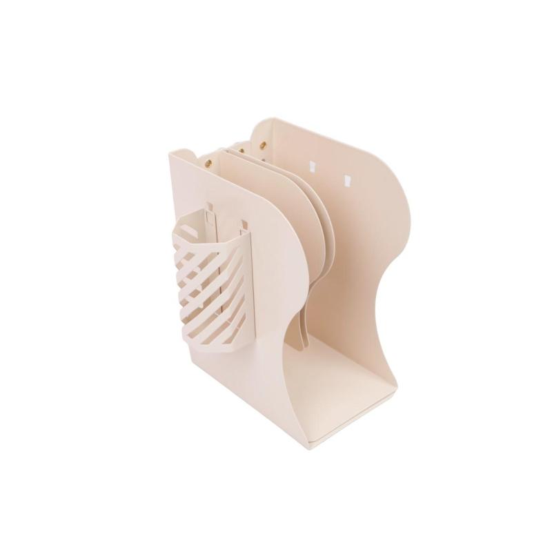 Подставка для книг и учебников раздвижная со стаканом, бежевая