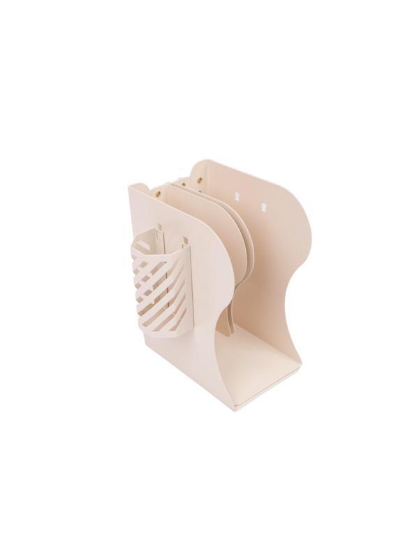 Подставка для книг и учебников раздвижная со стаканом, бежевая