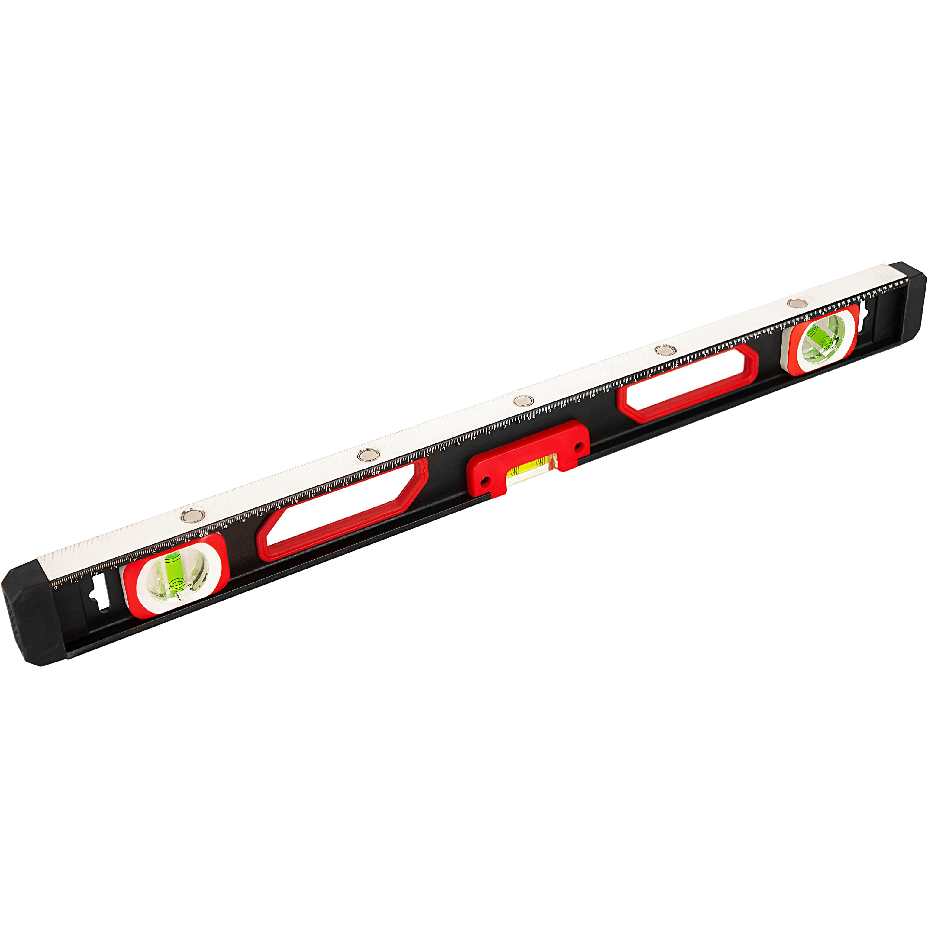 Уровень строительный DENCO 1371411 пузырьковый, магнитный, усиленный 3-х гл. / 60 см.